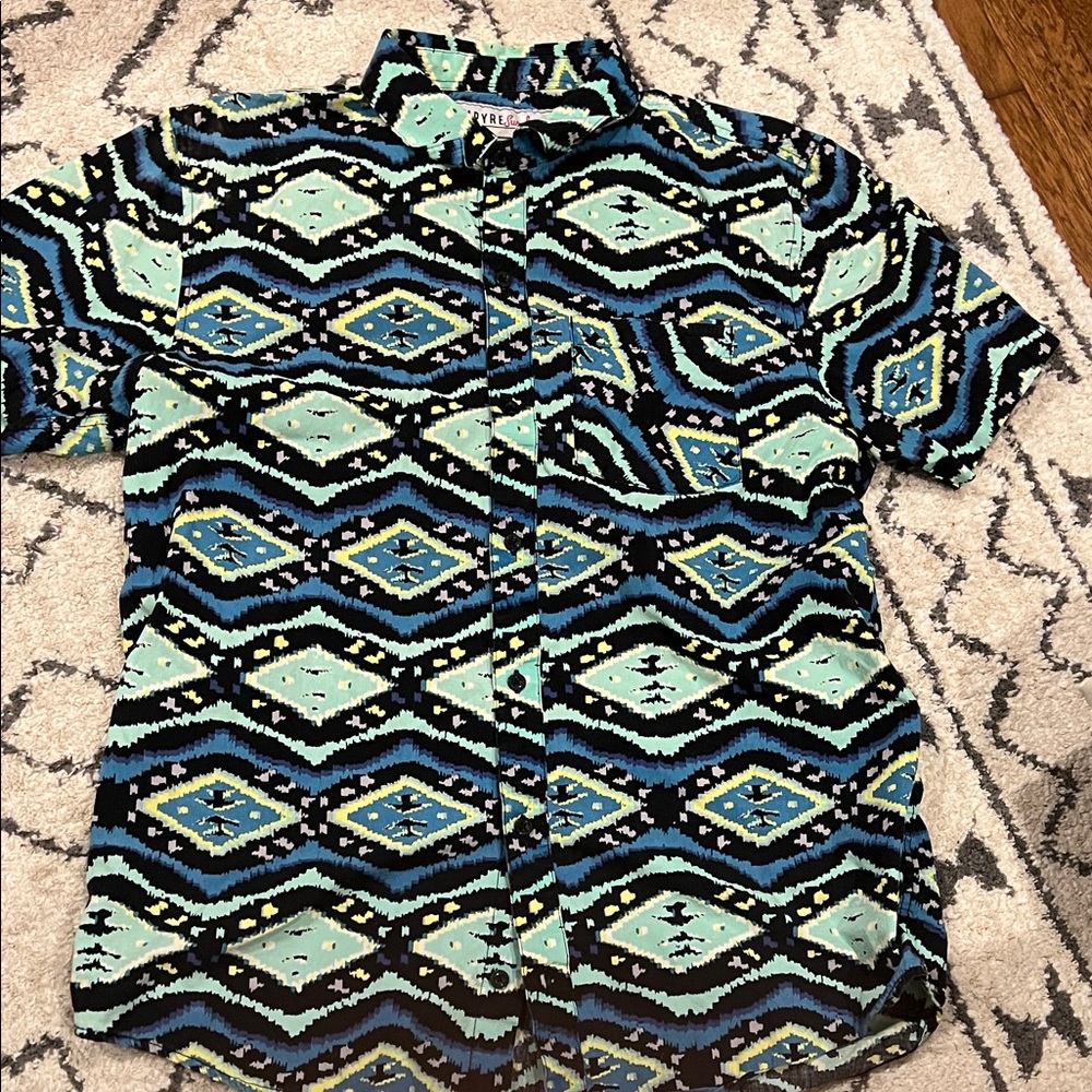 Empyre Black and Blue Geometric Shirt